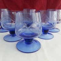 Стъклени чаши кобалт, снимка 4 - Антикварни и старинни предмети - 19293165