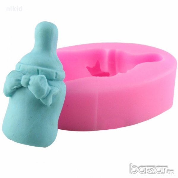 Бебешко шише Бутилка силиконов молд форма декорация торта фондан шоколад и др., снимка 1