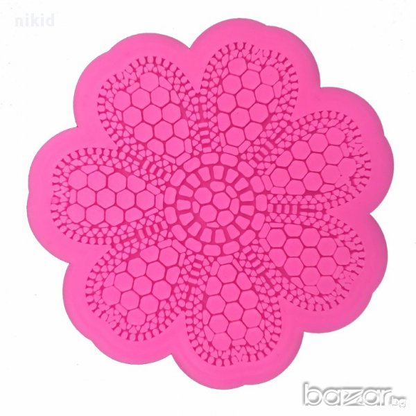 силиконова форма отливка дантела цвете на точки молд за украса декорация фондан торта мъфин, снимка 1