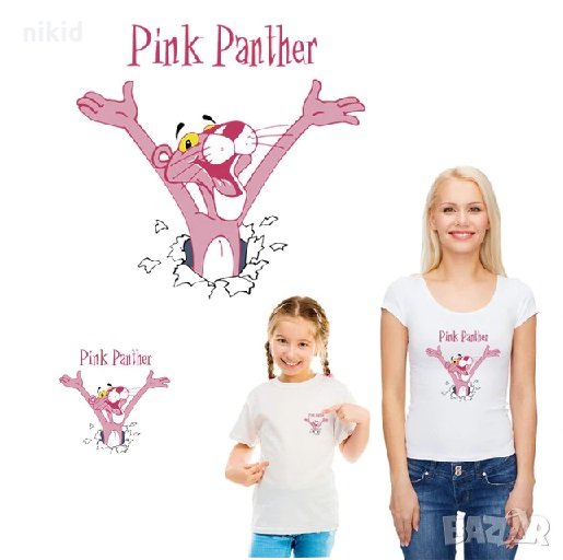 Пинко Розовата Пантера pink panther щампа термо апликация картинка за дреха блуза, снимка 1