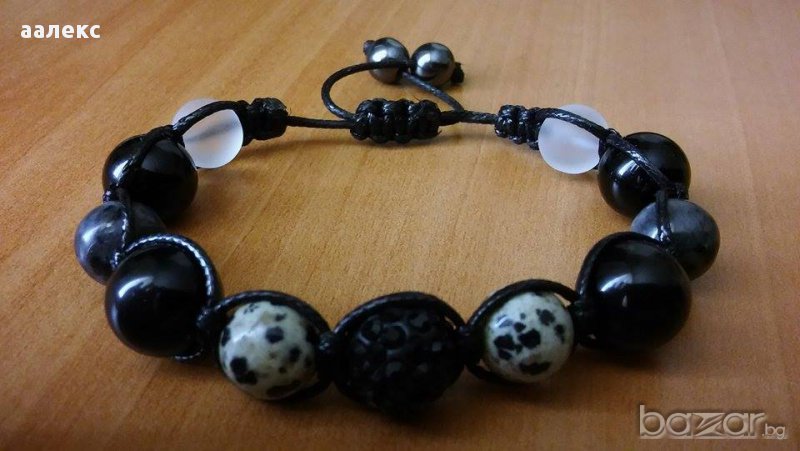 Ръчно изработена гривна Шамбала от естествени камъни, снимка 1