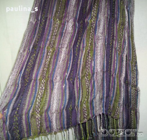 Атрактивен копринен шал с ламена нишка, снимка 6 - Шалове - 14315935