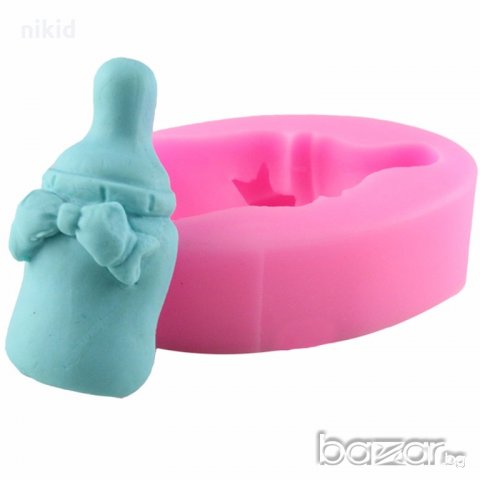 Бебешко шише Бутилка силиконов молд форма декорация торта фондан шоколад и др.