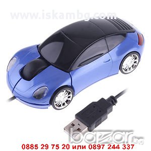 Мишка кола Порше - Синя, снимка 1 - Клавиатури и мишки - 12971835