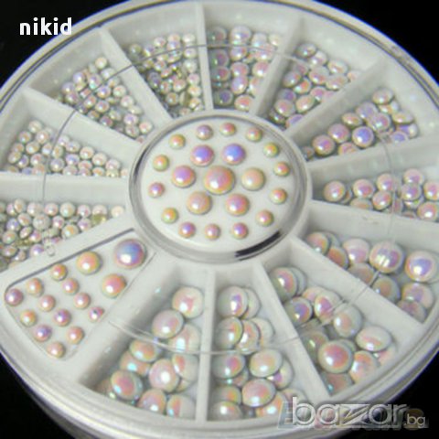 500 бр 3 размера перлено седефени капси кутийка 3D декорация за нокти маникюр