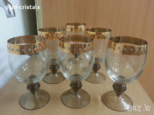  руски кристални чаши с златен кант , снимка 11 - Антикварни и старинни предмети - 25718493