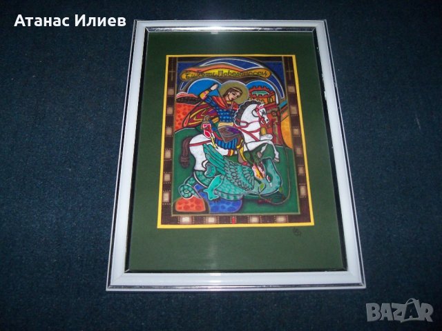 "Свети Георги" картина от художничката Искра Асенова, снимка 4 - Картини - 22186499