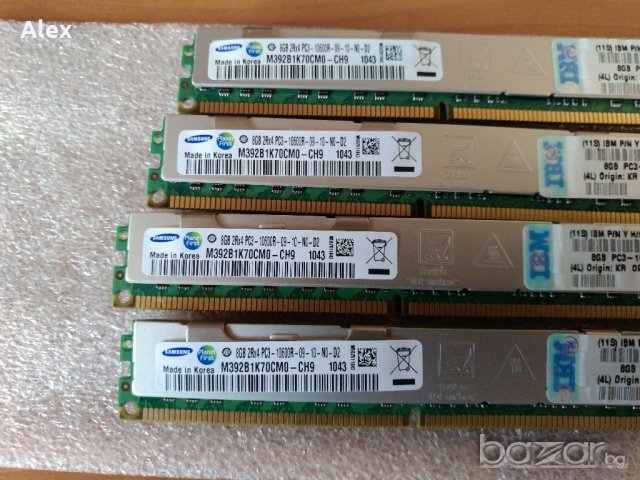 IBM 8GB PC3-10600R DDR3-1333 REGISTERED ECC 2RX4 MEMORY MODULE FRU 46C7455, снимка 2 - RAM памет - 20780388