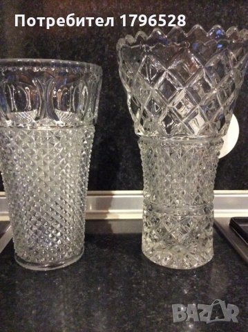 Голяма красива стъклена ваза-2модела, снимка 1 - Вази - 24265747