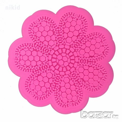 силиконова форма отливка дантела цвете на точки молд за украса декорация фондан торта мъфин, снимка 1 - Форми - 15021983