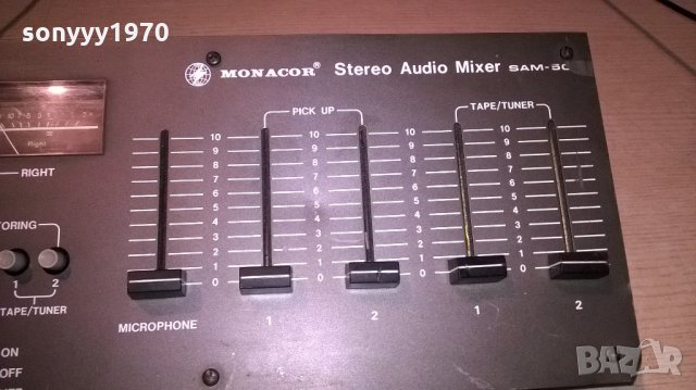 monacor stereo audio mixer sam-50 made in taiwan, снимка 6 - Ресийвъри, усилватели, смесителни пултове - 22006002