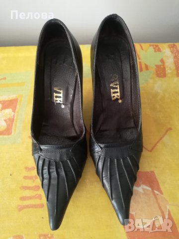 Остри черни обувки , снимка 6 - Дамски обувки на ток - 24579141
