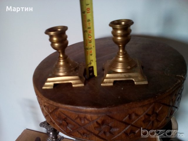 Масивни  бронзови  - Свещници - 2 бр. ( 778013) , снимка 3 - Други стоки за дома - 18316538