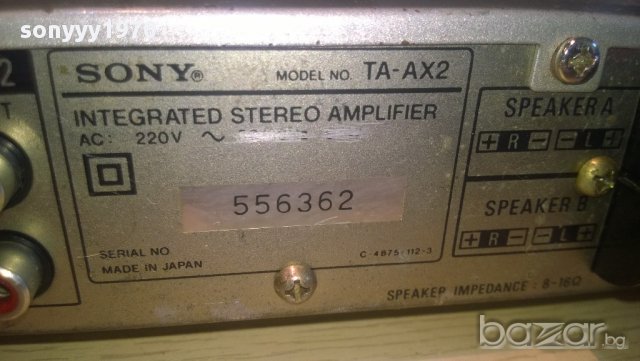 sony ta-ax2 stereo amplifier-made in japan-внос швеицария, снимка 10 - Ресийвъри, усилватели, смесителни пултове - 10834392