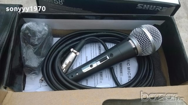 shure sm58s-нов комплект микрофон в кутия ВНОС ГЕРМАНИЯ, снимка 2 - Микрофони - 19245848