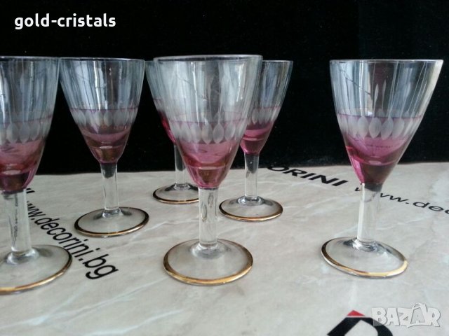 Ретро стъклени чаши чашки  53г, снимка 6 - Антикварни и старинни предмети - 24738338