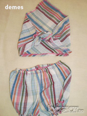 Бебешки комплект от 3 части за момиченце -рокля, гащички,забрдадка, снимка 3 - Комплекти за бебе - 10660252