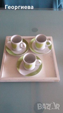 Чашки за еспресо + поднос