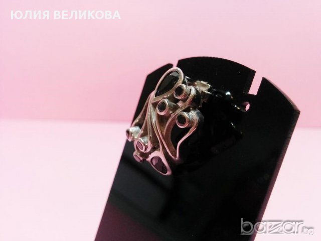 Сребърна висулка с оникс, снимка 4 - Колиета, медальони, синджири - 14161789