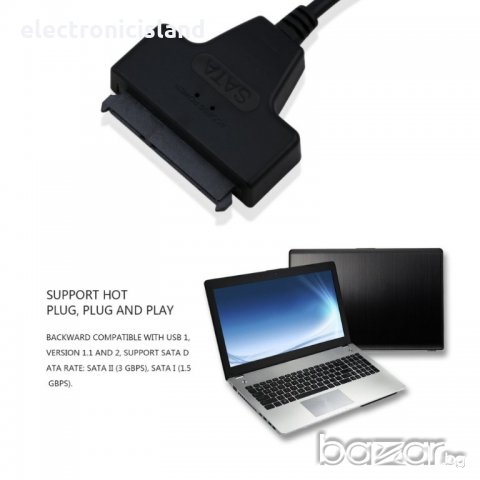 Кабел USB 3.0 / 22 pin SATA конвертор за 2,5 хардиск за лаптоп компютър HDD, снимка 9 - Кабели и адаптери - 20954770