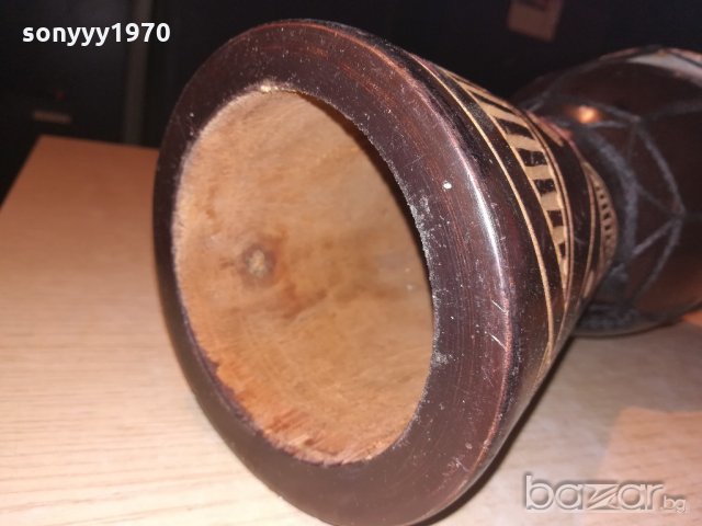 масивна тарамбука-дърво с резба-29х16см-внос швеицария, снимка 14 - Ударни инструменти - 21073552