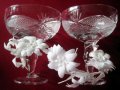 Обредни чаши за сватба, кристални ритуални бокали за младоженци, снимка 1