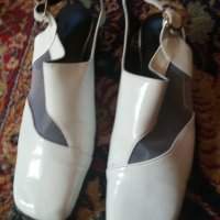  намаление!бели нови обувки лак и мрежа, снимка 4 - Дамски ежедневни обувки - 25900207