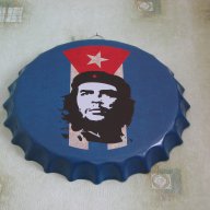 Че Гевара Голяма табела във формата на капачка за бутилка бира кока кола швепс картина стена декор, снимка 3 - Декорация за дома - 13273624