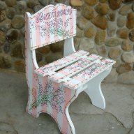 дървен детски рисуван стол, снимка 8 - Мебели за детската стая - 7100288