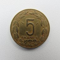 Централни Африкански Щати - 5 франка, 1981 г.,перфектна- 60L, снимка 1 - Нумизматика и бонистика - 16217773