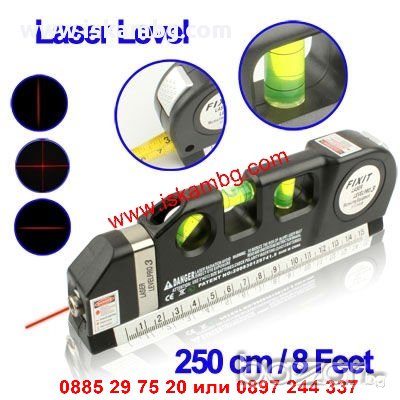 ЛАЗЕРНА ЛИБЕЛА / НИВЕЛИР, ТЕРЗИЯ / 3.0 + РОЛЕТКА код 0218, снимка 1