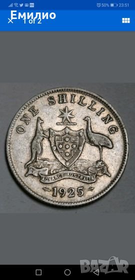 AUSTRALIA ONE SHILLING 1925 RARE, снимка 1