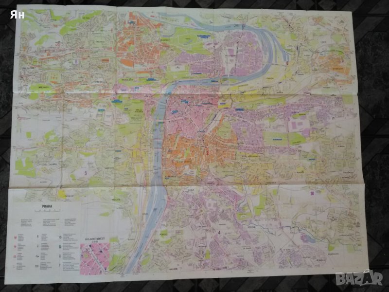 Стара Туристическа Карта на Прага/Praha-1971г., снимка 1
