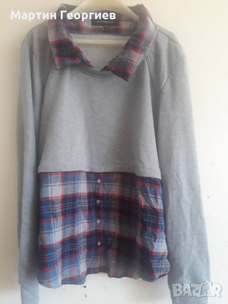 Нова комбинирана дамска блуза с дълъг ръкав, снимка 1