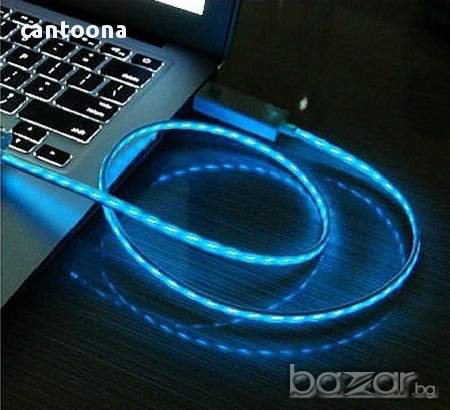 iPhone 3/4/4s LED Light USB data кабел за зареждане, снимка 1