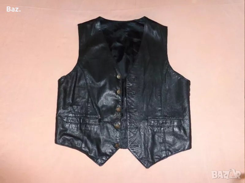  Стилно елече естествена кожа, снимка 1