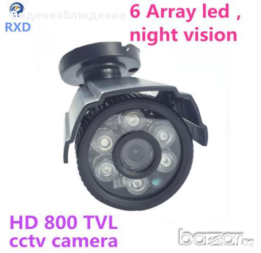 Метална Ir-cut 6 LED Array 40 Метра Нощно Виждане Удароустойчива Водоустойчива Охранителна Кaмeрa, снимка 1