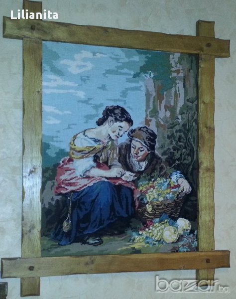 много голям и рядък гоблен Продавачките на плодове, снимка 1