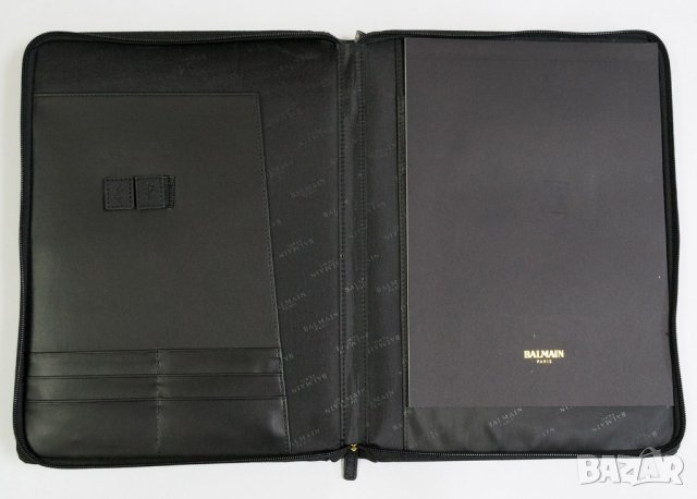 Голям органайзер в черно от еко кожа марка Balmain , снимка 4 - Органайзери за бюро - 21933552
