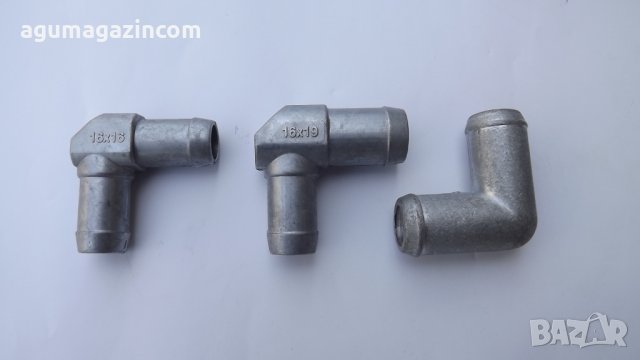 алуминиево коляно 90°, размери 16-16 мм,16-19,19-19мм