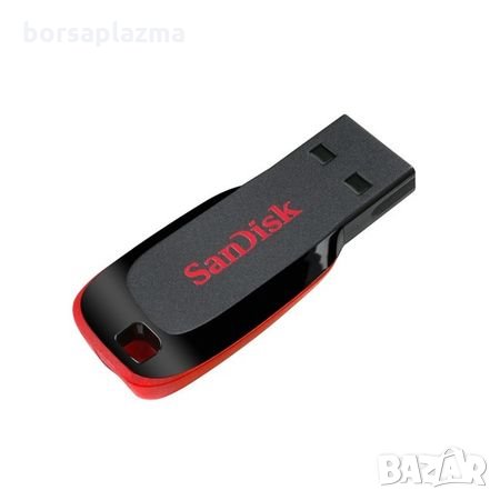 USB памет SanDisk Cruzer Blade, 128GB, USB 2.0, Черен/Червен ГАРАНЦИЯ 60 месеца, снимка 1 - USB Flash памети - 23255685