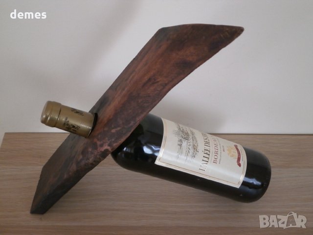  Поставка за вино от тик от Зимбабве, снимка 3 - Кухненски принадлежности - 23443472