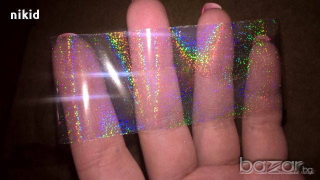 декорация декоративно фолио  лента трансфер за нокти маникюр 3д холограмен ефект 100cmx4cm, снимка 2 - Продукти за маникюр - 15360790