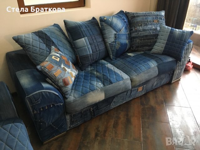 Дънкови дивани / Ръчно изработени дамаски, снимка 8 - Платове и дамаски - 22317749