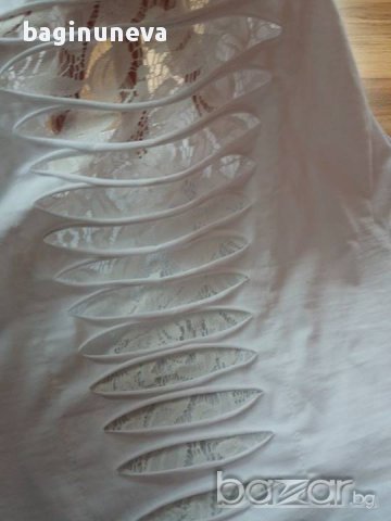 Дамска бяла блузка с череп-размер-М-Л-ХЛ, снимка 4 - Тениски - 17707043