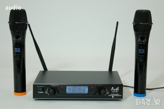 Двоен дистанционен микрофон AntX UHF 766, снимка 1 - Микрофони - 24949119