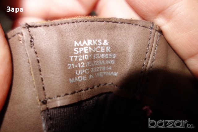 нови кожени ботуши Marks & Spencer, 23ти номер, снимка 4 - Детски боти и ботуши - 16017837