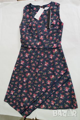 Тъмносиня лятна рокля на цветя марка Cocoviu S, снимка 4 - Рокли - 22284254
