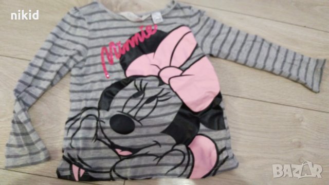 Мини Маус блуза сива на райе оригинал ХМ HM H&M, снимка 1 - Детски Блузи и туники - 23198617