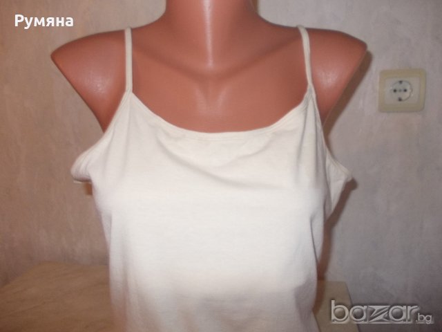 Потник екрю с тънки призрамки р-р L, снимка 2 - Потници - 18352011